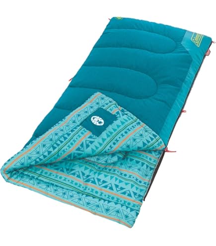 Amazon.com : Coleman Kids 50°F Glow-in-The-Dark Sleeping Bag and